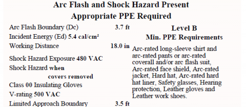 Arc Flash Warning Label