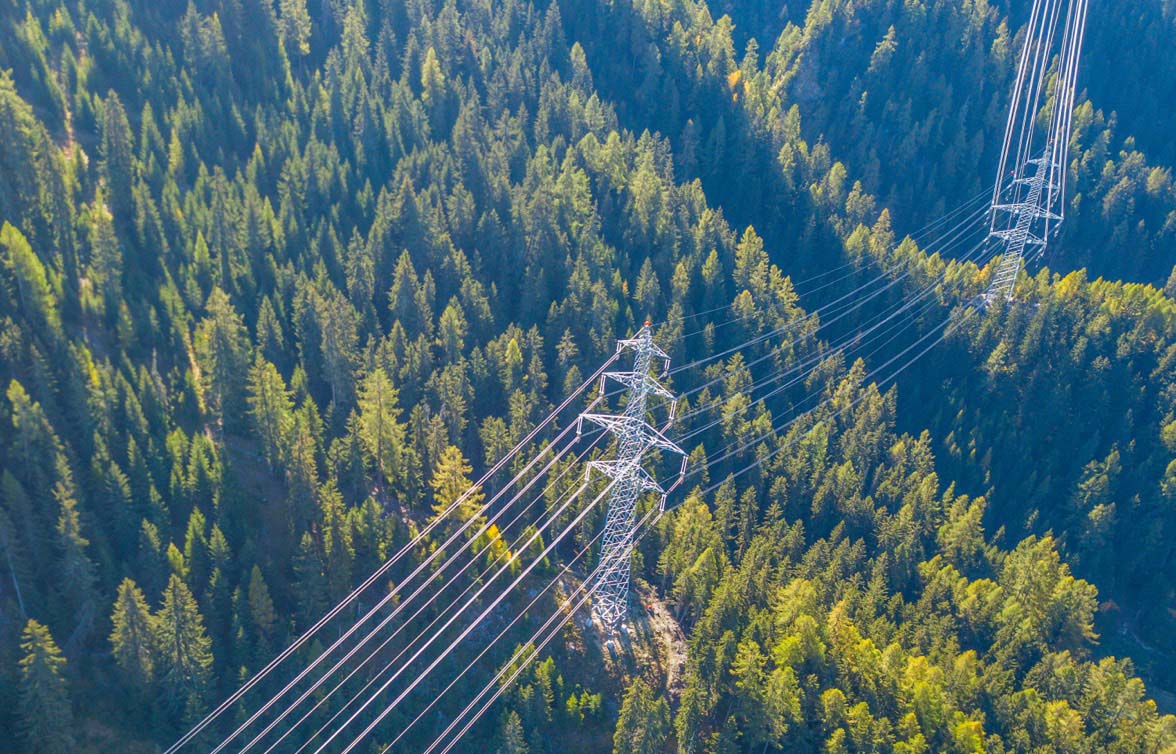 energy power lines from above
